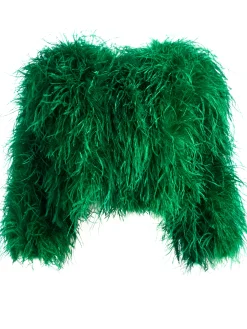 Alice and Olivia KIDMAN FEATHER JACKET *CLOTHING