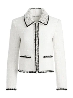 Alice and Olivia KIDMAN PEARL COLLAR BOXY JACKET OFF WHITE*CLOTHING