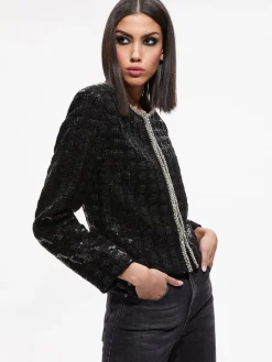 Alice and Olivia KIDMAN SEQUIN TWEED JACKET + RUBI SEQUIN TWEED MINI SKIRT *CLOTHING