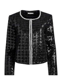 Alice and Olivia KIDMAN SEQUIN TWEED JACKET + RUBI SEQUIN TWEED MINI SKIRT *CLOTHING