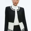 Alice and Olivia KIDMAN TWO-FER TWEED JACKET BLACK/OFF WHITE*FEATURED SHOPS | FEATURED SHOPS | CLOTHING | CLOTHING