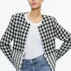 Alice and Olivia KIDMAN TWO-FER TWEED JACKET BLACK/OFF WHITE*FEATURED SHOPS | CLOTHING