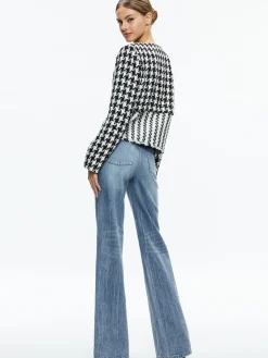 Alice and Olivia KIDMAN TWO-FER TWEED JACKET BLACK/OFF WHITE*FEATURED SHOPS | CLOTHING