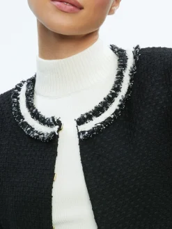Alice and Olivia KIDMAN TWO-FER TWEED JACKET BLACK/OFF WHITE*FEATURED SHOPS | FEATURED SHOPS | CLOTHING | CLOTHING