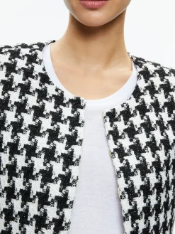 Alice and Olivia KIDMAN TWO-FER TWEED JACKET BLACK/OFF WHITE*FEATURED SHOPS | CLOTHING