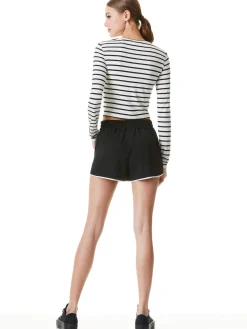 Alice and Olivia KIR COLORBLOCK RUNNING SHORT BLACK/OFF WHITE*FEATURED SHOPS | CLOTHING
