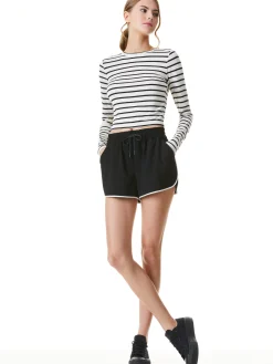 Alice and Olivia KIR COLORBLOCK RUNNING SHORT BLACK/OFF WHITE*FEATURED SHOPS | CLOTHING