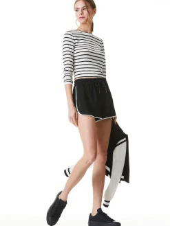 Alice and Olivia KIR COLORBLOCK RUNNING SHORT BLACK/OFF WHITE*FEATURED SHOPS | CLOTHING