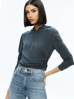 Alice and Olivia KIRK WRAP FRONT HOODIE *FEATURED SHOPS | CLOTHING