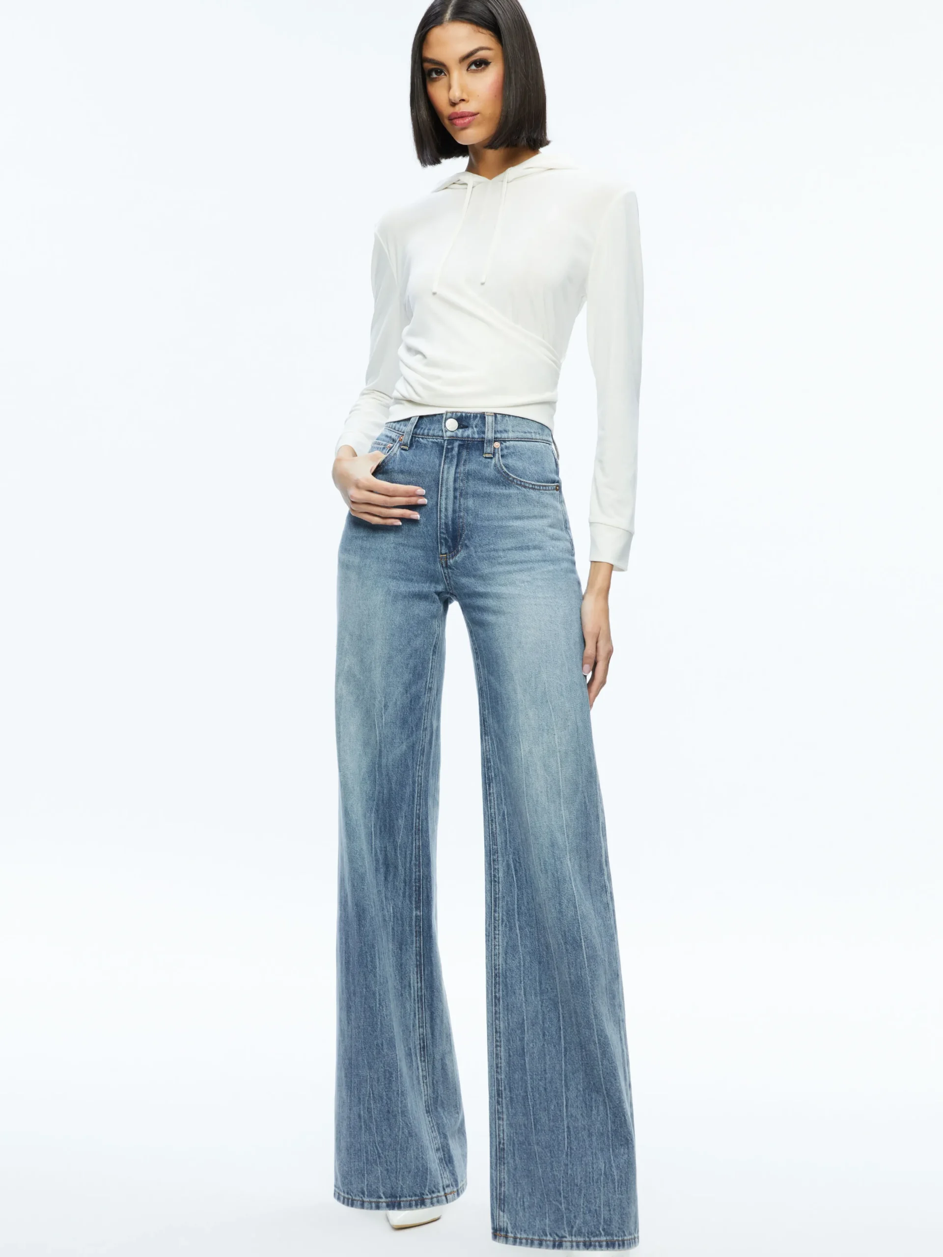 Alice and Olivia KIRK WRAP FRONT HOODIE *FEATURED SHOPS | CLOTHING