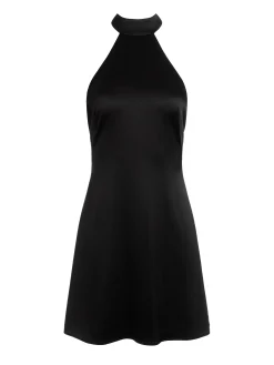 Alice and Olivia KOI HALTERNECK MINI DRESS BLACK*DRESSES | CLOTHING