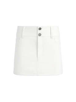 Alice and Olivia LAIKA LOW RISE VEGAN LEATHER MINI SKIRT OFF WHITE*FEATURED SHOPS | FEATURED SHOPS | FEATURED SHOPS | FEATURED SHOPS | CLOTHING
