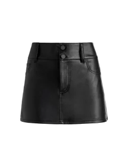 Alice and Olivia LAIKA LOW RISE VEGAN MINI SKIRT BLACK*FEATURED SHOPS | CLOTHING