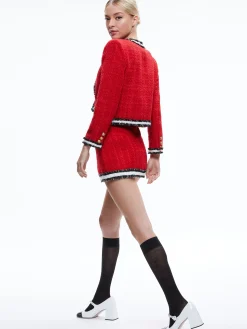 Alice and Olivia LANDON TWEED CROPPED JACKET + RUBI TWEED MINI SKIRT *CLOTHING