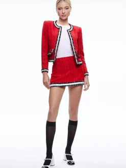 Alice and Olivia LANDON TWEED CROPPED JACKET + RUBI TWEED MINI SKIRT *CLOTHING