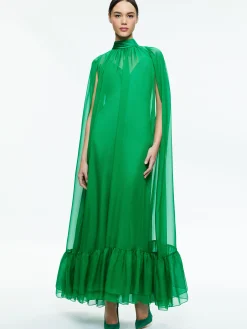 Alice and Olivia LANELLE MAXI CAPE DRESS LIGHT EMERALD*FEATURED SHOPS | DRESSES | DRESSES | CLOTHING