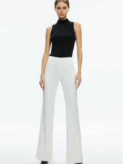 Alice and Olivia LARA SIDE SLIT PANT ECRU*CLOTHING