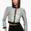 Alice and Olivia LARI CRYSTAL EMBELLISHED LEATHER JACKET BLACK/CRYSTAL*FEATURED SHOPS | CLOTHING