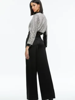 Alice and Olivia LARI CRYSTAL EMBELLISHED LEATHER JACKET BLACK/CRYSTAL*FEATURED SHOPS | CLOTHING