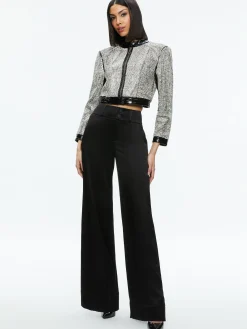 Alice and Olivia LARI CRYSTAL EMBELLISHED LEATHER JACKET BLACK/CRYSTAL*FEATURED SHOPS | CLOTHING