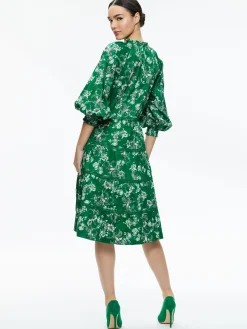Alice and Olivia LAYLA TIERED RUFFLE MIDI DRESS CENTRAL PARK*DRESSES | CLOTHING