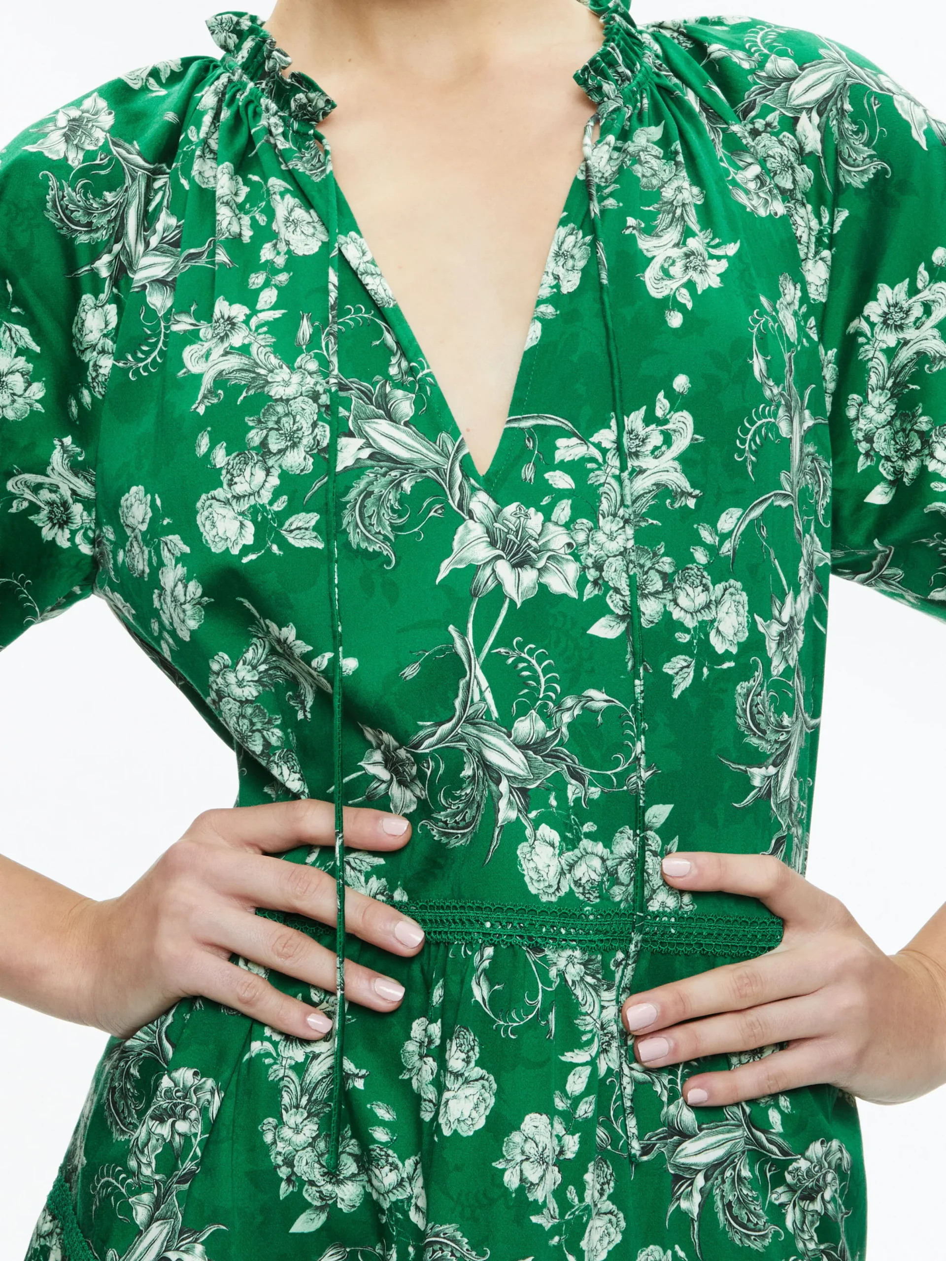 Alice and Olivia LAYLA TIERED RUFFLE MIDI DRESS CENTRAL PARK*DRESSES | CLOTHING