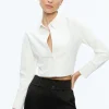 Alice and Olivia LEON CROPPED VEGAN LEATHER BUTTON DOWN *FEATURED SHOPS | FEATURED SHOPS | CLOTHING