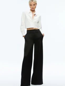 Alice and Olivia LEON CROPPED VEGAN LEATHER BUTTON DOWN *FEATURED SHOPS | FEATURED SHOPS | CLOTHING