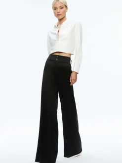 Alice and Olivia LEON CROPPED VEGAN LEATHER BUTTON DOWN *FEATURED SHOPS | FEATURED SHOPS | CLOTHING