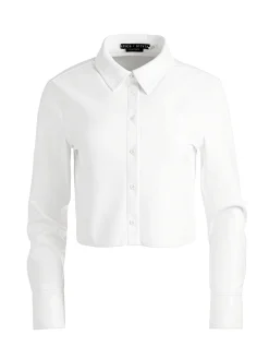 Alice and Olivia LEON CROPPED VEGAN LEATHER BUTTON DOWN *FEATURED SHOPS | FEATURED SHOPS | CLOTHING