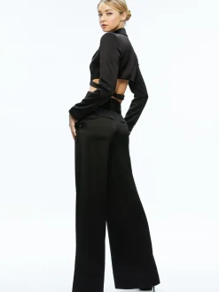 Alice and Olivia LEONE CROPPED WRAP BLAZER + MAME HIGH RISE WIDE LEG PANT *CLOTHING