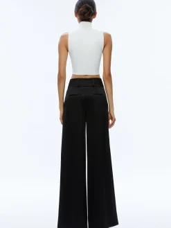 Alice and Olivia LEONE CROPPED WRAP BLAZER + MAME HIGH RISE WIDE LEG PANT *CLOTHING