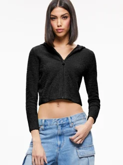 Alice and Olivia LIDELL CROPPED ZIP UP HOODIE *CLOTHING | CLOTHING