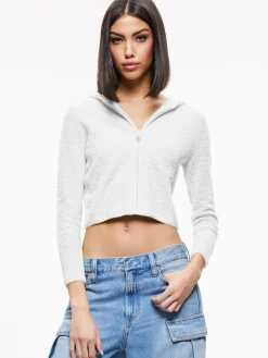 Alice and Olivia LIDELL CROPPED ZIP UP HOODIE *CLOTHING | CLOTHING