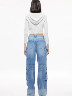 Alice and Olivia LIDELL CROPPED ZIP UP HOODIE *CLOTHING | CLOTHING