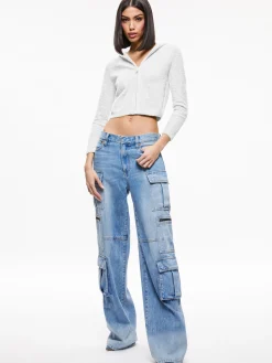 Alice and Olivia LIDELL CROPPED ZIP UP HOODIE *CLOTHING | CLOTHING