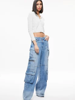 Alice and Olivia LIDELL CROPPED ZIP UP HOODIE *CLOTHING | CLOTHING