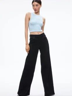 Alice and Olivia LIDELL CROPPED ZIP UP HOODIE + AMITY SLEEVELESS CROPPED TANK *CLOTHING