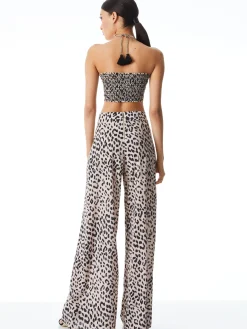 Alice and Olivia LIVIA HALTER TOP LEOPARD-SAND*CLOTHING