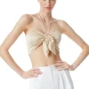 Alice and Olivia LIVIA TIE FRONT HALTER TOP *CLOTHING