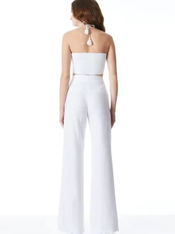 Alice and Olivia LIVIA TIE FRONT HALTER TOP *CLOTHING