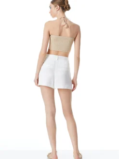 Alice and Olivia LIVIA TIE FRONT HALTER TOP *CLOTHING