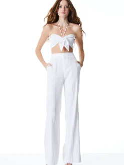 Alice and Olivia LIVIA TIE FRONT HALTER TOP *CLOTHING