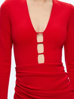 Alice and Olivia LOMA CUT OUT MINI DRESS PERFECT RUBY*DRESSES | CLOTHING