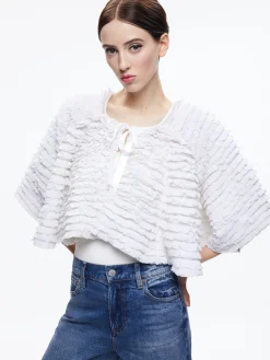 Alice and Olivia LOREE RUFFLE TIE FRONT CROPPED JACKET *CLOTHING