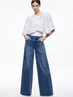Alice and Olivia LOREE RUFFLE TIE FRONT CROPPED JACKET *CLOTHING