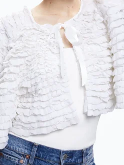 Alice and Olivia LOREE RUFFLE TIE FRONT CROPPED JACKET *CLOTHING