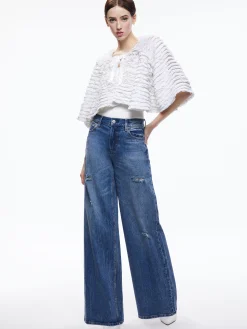 Alice and Olivia LOREE RUFFLE TIE FRONT CROPPED JACKET *CLOTHING