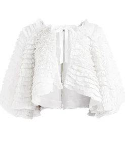 Alice and Olivia LOREE RUFFLE TIE FRONT CROPPED JACKET *CLOTHING
