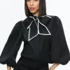 Alice and Olivia LOU BOW BUTTON DOWN BLACK/OFF WHITE*FEATURED SHOPS | FEATURED SHOPS | CLOTHING